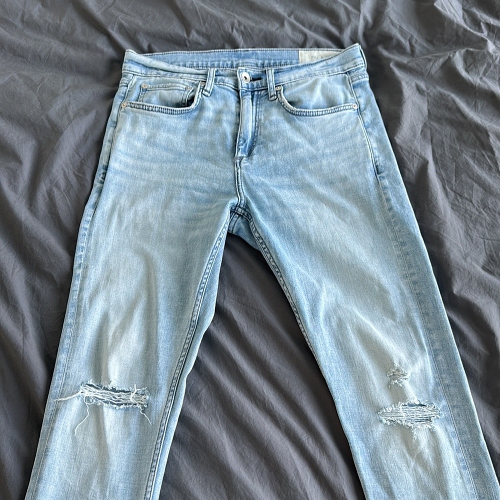 Rag&Bone Fit 1 ripped knee blue jeans 30x32